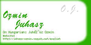 ozmin juhasz business card